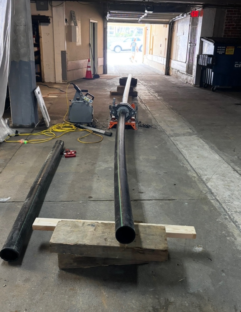 Sewage pipe burst